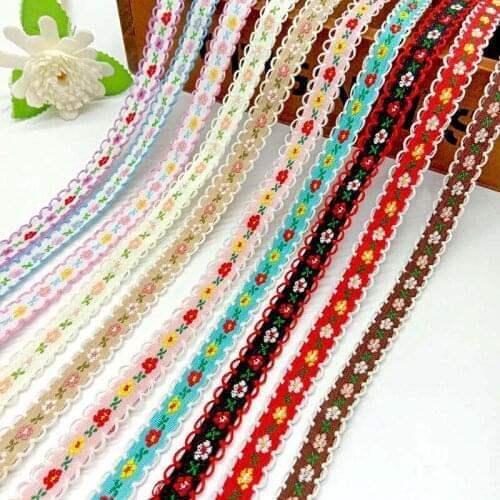 Embroidery Ethnic Lace Ribbon Roll Polyester Flower Lace Fabric Trim For DIY Clothes Sewing Craft Accessories Supply 5m
