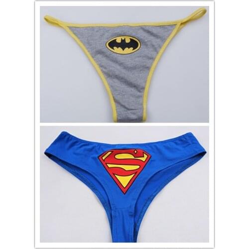 Hot sell Sexy Lovely Womens Superhero Multicolor Options Cartoon Underwear Panties Lingerie