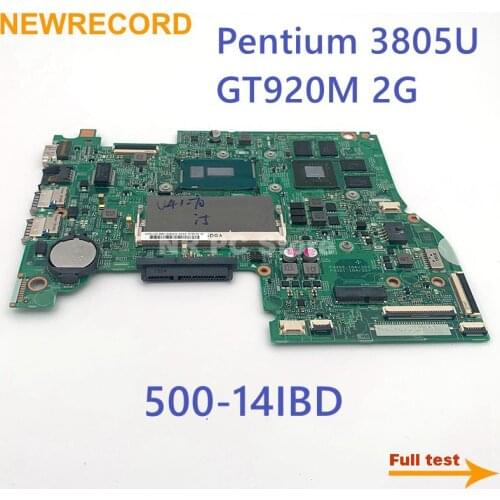 NEWRECORD For 448.03N03.001M For Lenovo FLEX3-1470 YOGA 500-14IBD notebook motherboard Pentium 3805U CPU GT920M 2G DDR3