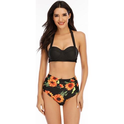 2021 New Sexy Plus Size Bikini Women High Waist Swimsuit Push Up Bikini Set Plus Size Swimwear Female Bathing Suit Beachwear 5XL