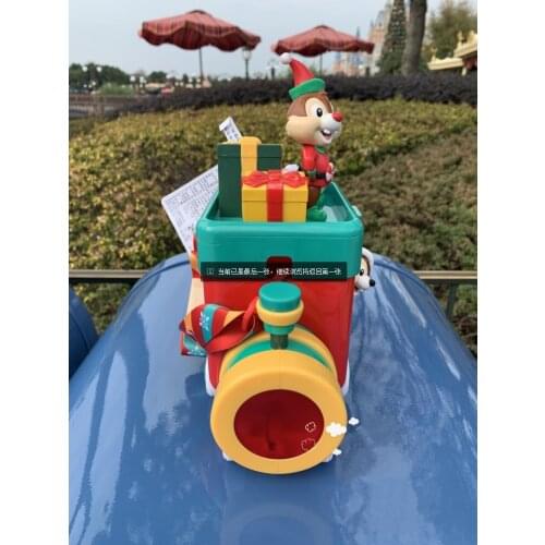 New style Shanghai Disney Cute Cartoon 2021 Kiki Titi Christmas Popcorn Bucket Messenger Bucket Storage Box Decoration AG2634