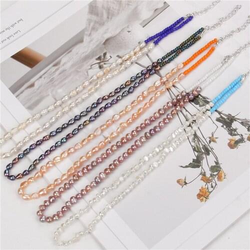 Fashion Natural Pearl Choker Necklace For Women Elegant Freshwater Colorful Pearl Necklace Chain Female Wedding Jewelry Gift