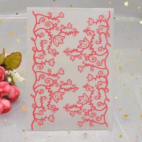 Morning Glory Pattern 3D Flowers Embossing Folders for DIY Scrapbooking Paper Card Making Plastic Embossing Template Stencil