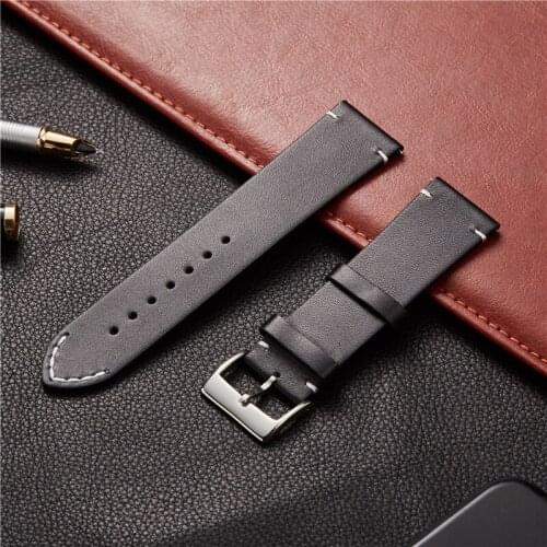 Swift Release Genuine Leather Matte Watch Strap Smart Watch Watchband for Samsung Galaxy Gear S3 18mm 20mm 22mm 24mm
