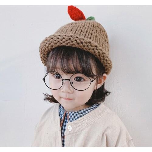 New knitted children hat cartoon fruit bean hat warm girl boy hat fall winter baby hat toddler thick bean hat