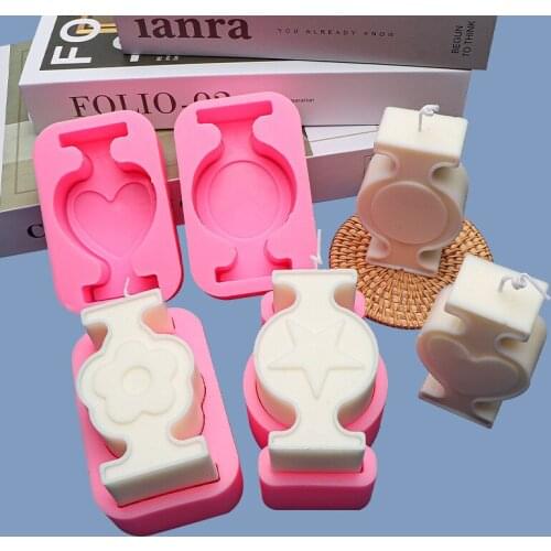 DIY Silicone Candle Mould 3D Flower Love Heart Candle Mould Silicone Mold Resin Molds Candle Making Molds candle mould