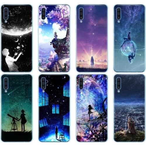 Silicon phone cover case for Samsung Galaxy S10 E PLUS A10 A20 A30 A40 A50 A70 A10E A20E M20 cover bumper Starry Day Anime