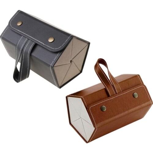 L5YD 5 Slots Foldable PU Leather Sunglasses Eyeglasses Travel Organizer Case Multiple Hanging Eyewear Holder Display