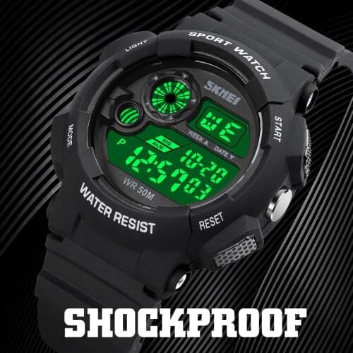 SKMEI 1718 Mens Shockproof Sport Digital Watch Simple Chrono Mens Wristwatches Watches 12/24 Hour Led Male Clock reloj hombre