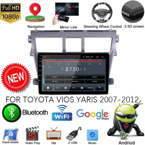 USA Android 10.1 Car DVD Player Radio GPS Navi Wifi Stereo For Toyota VIOS Yaris 2007-2012 Car Radios
