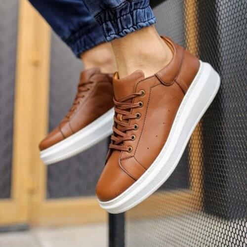 Tezcan Hakiki Deri 7660 Taba Deri Erkek Spor Ayakkabı Yeni Sezon Yazlık Tüm Kıyafetlere Uygun İndirimli Fiyat Hızlı Kargo Teslim