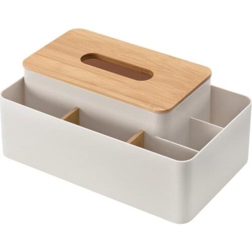 Tissue Case Eco-friendly Large Capacity Bamboo Tissue Storage Holder Supplies for Home