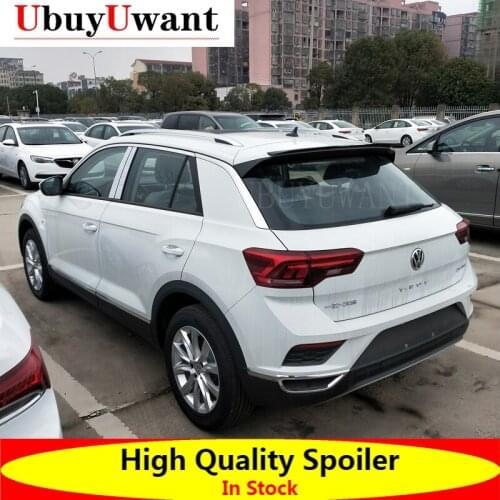 High Quality ABS Plastic Primer Color Car Tail Trunk Wing Rear Spoiler For Volkswagen T-ROC 2018 2019 2020