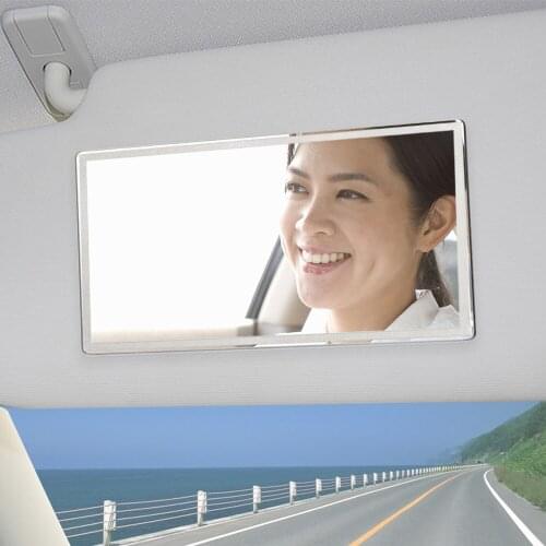 11*6.5cm Portable Car Makeup Mirror Auto Sun-Shading Visor HD Mirrors Universal Car Interior Mirror Stainless Steel Car-styling