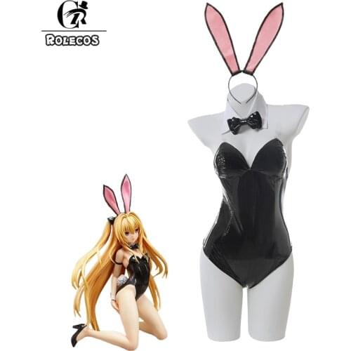 ROLECOS Anime Golden Darkness Eve Cosplay Costume Eve Bare Leg Bunny Sexy Costume To Love Ru Darkness Cosplay Jumpsuit Women