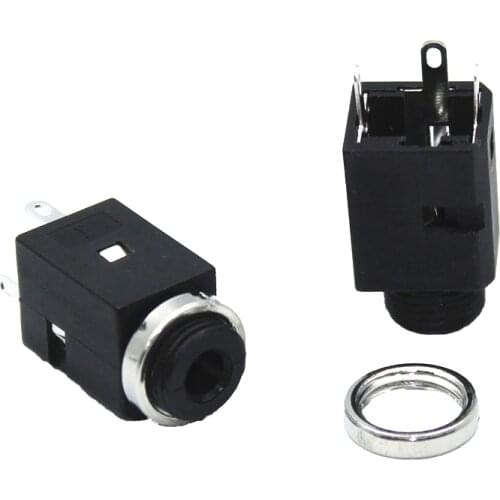 10Pcs PJ-341 DC30V 0.5A 3.5MM Audio Socket Connector Vertical 3Pin With Nut PJ341