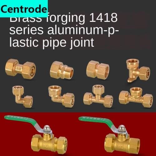 1418 aluminum-plastic pipe joints copper floor heating pipe geothermal pipe inner and outer wire elbow tee fittings