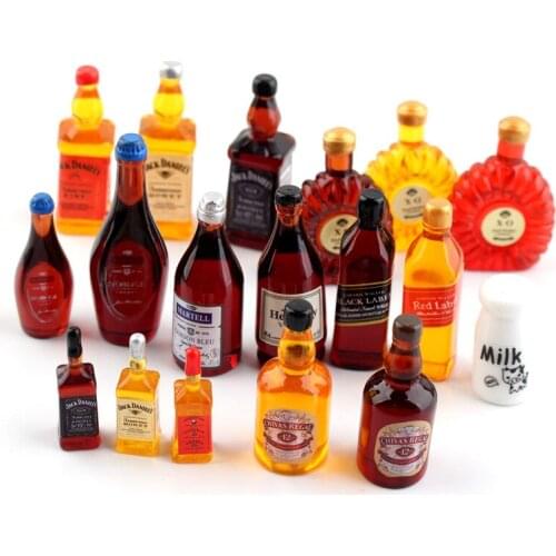 20pcs Simulation Milk Wine Bottle Resin Accessories XO Miniature Figurines Flatback Cabochon Charms Scrapbooking DIY Decoration