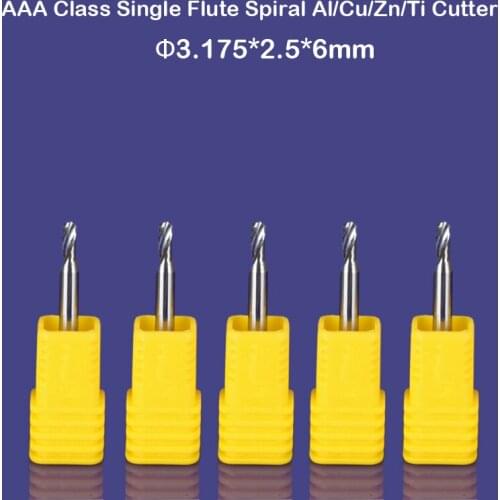 5pcs/ Lot AA Grade HQ Single Flute Blade Aluminium Cutting CNC Router Bits