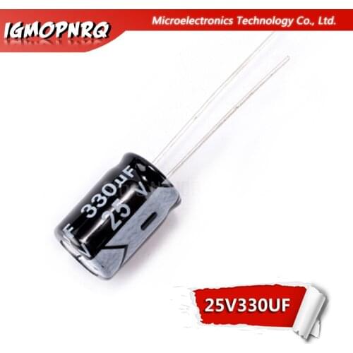 50PCS 25V330UF 8*12mm 330UF 25V 8x12mm Aluminum Electrolytic Capacitors DIP