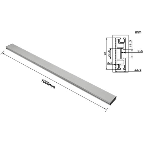 1000mm Aluminium Profile Fence 70mm Height with T-tracks and Sliding Brackets Miter Gauge Fence Connector for Woodworking
