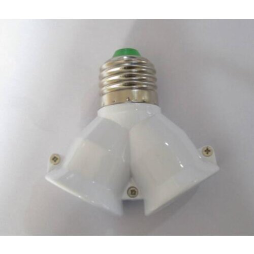 Base E27 to 2 E27 lamp Holder Converter Socket Conversion Bulb Base 2E27 Y Shape Splitter Adapter branch e27 Trident e27 base