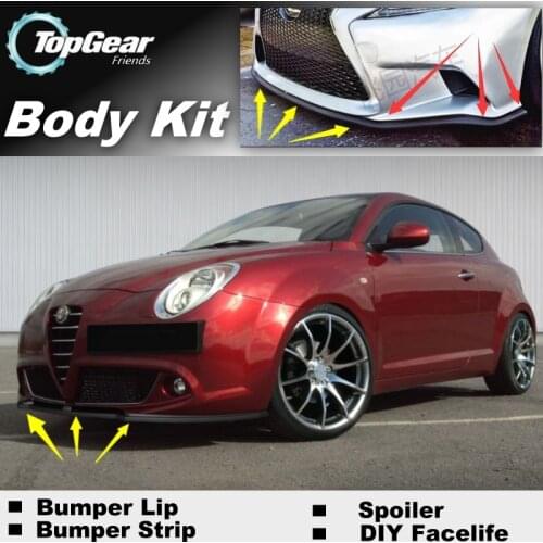 Bumper Lip Deflector Lips For Alfa Romeo MiTo AR Furiosa Front Spoiler Skirt For TOPGEAR Friends Car Tuning / Body Kit / Strip