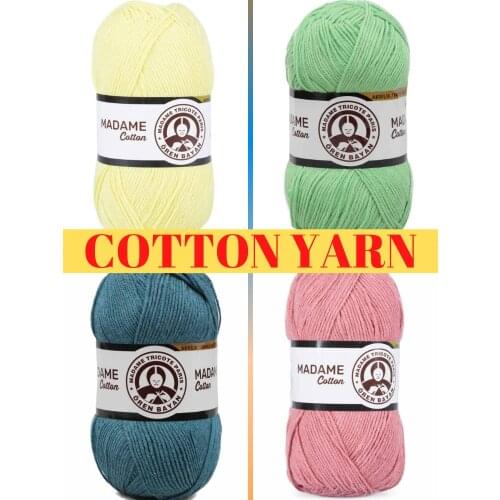 Cotton Knitted Yarn - 29 Color Options - 280 Meters(100gr) - Ören Bayan Madame Cotton - Acrylic - Sweater - Cardigan - Amigurumi - Doll - Shawl - Home Textile - Accessory Materials - Hat - Vests- Booties - DIY
