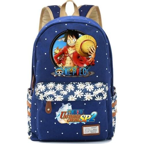 Anime One Piece Canvas Backpack Casual Teenger Schoolbag High Quality Packsack Mochila Unisex Student Travel Laptop Bag