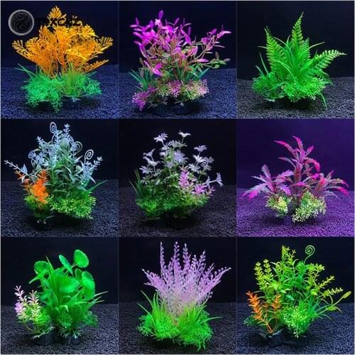 Artificial Plastic Green Plants Daffodils Water Grass Fish Tank Aquarium Decorations Decor Ornament Artificial Plants 14cm