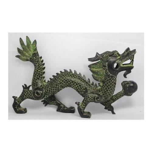 Art Bronze Decoration Crafts Brass CHINESE HANDWORK DRAGON OLD BRONZE STATUE