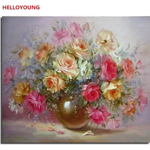 YH102 DIY Handpainted Oil Painting Colorful Digital Painting by numbers oil paintings chinese scroll paintings Home Decor