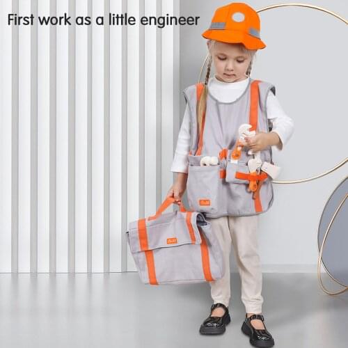 TUMAMA Engineer Role Play Costume Dress-up Set 16 Pcs Pretend Play Educational Engineer Toys Baby Toys Gifts Playset Kits