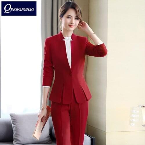 Suit suit female fashion temperament hotel beauty salon division overalls female tooling