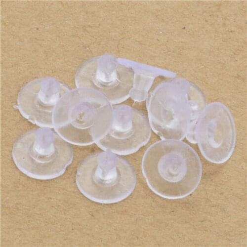 100pcs/lot 11mm Round Clear Silicone Earring Back Stoppers Plug Ear Post Nuts Earring Plugging Accessories For Jewelry Making