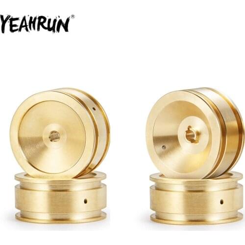 YEAHRUN 2/4 pcs Metal Brass Counterweight Wheel Rims Hub For 1/24 Axial SCX24 90081 RC Crawler Car Upgrade Parts