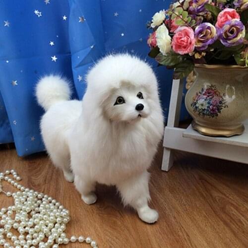 Dorimytrader Lovely Soft Simulation Animal Poodle Toy Realistic Animals Pet Dog Doll Handicrafts 3 Models Decoration Gift