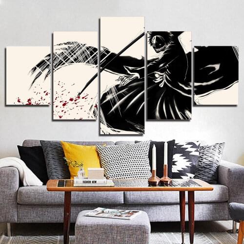 Modular Hd Prints Pictures Home Decoration 5 Panel Bleach Animation Painting Canvas Poster Frame Wall Artwork For Living Room