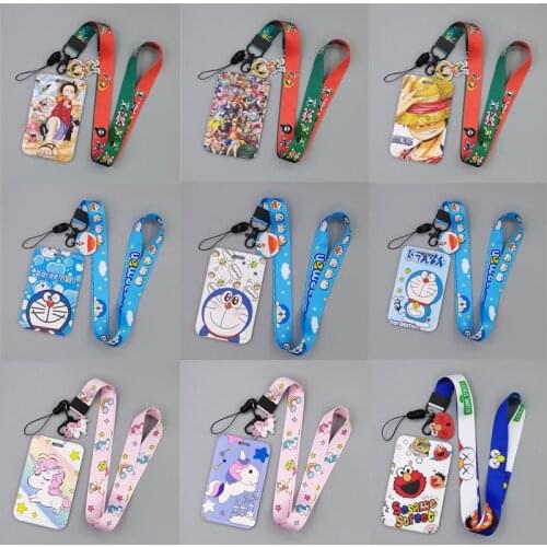 Cartoon Frog Credit Bank Card Holder Students Girl Boy Bus Card Case Lanyard Visit Door Identity Badge Card Cover With Pendantg
