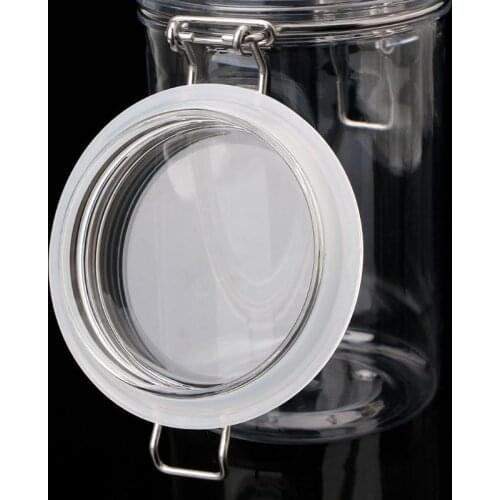 1650ML Plastic Oval Clip Top Storage Jar With Airtight Seal Lid Food Container Tableware Preserving Kitchen Flour Pasta Spice