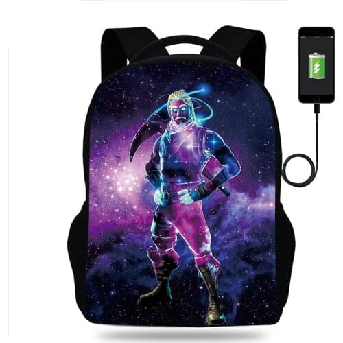 Casual Fortnite Usb Charge Backpack Boys Girls School Bag Men Women Rucksack School Bag Teens Daily New Fortres Mochilas