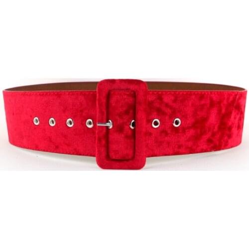 5CM 7CM New Design Wide Belt Female Dress Belts Decorate Waistband Velvet Party Black Flannel Women Fashion Silver Pin Buckle