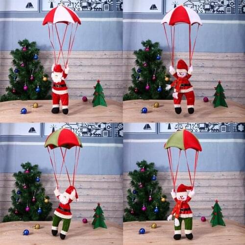 Christmas Doll Santa Claus Snowman Parachute Pendant Xmas Navidad Tree Hanging Ornaments Christmas Decorations Supplies
