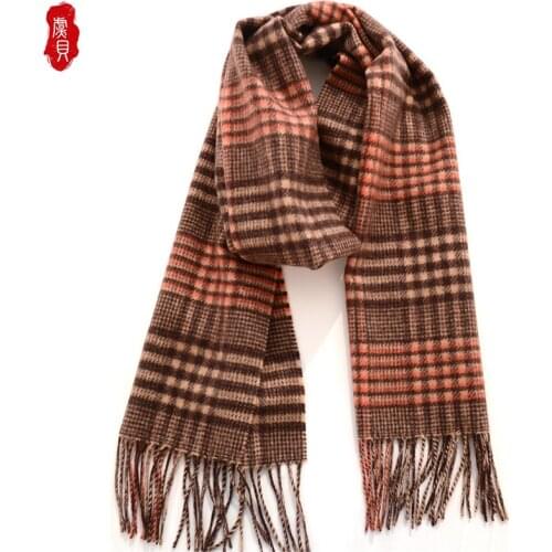 Wool scarf men classic coffe plaid long shawl cashmere winter scarves women fashion bandana warm pashmina gift for ladies or boy
