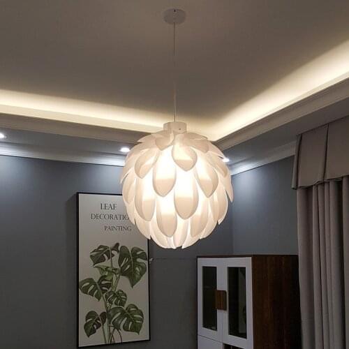 Nordic minimalist white pine cone led chandelier warm childrens room bedroom kitechen bar girl ins hot decor hanging lamps