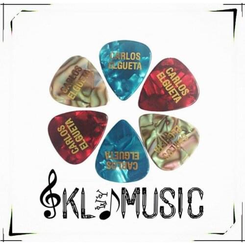 0.71mm standard black picks with hot stamp printing,Gold Logo