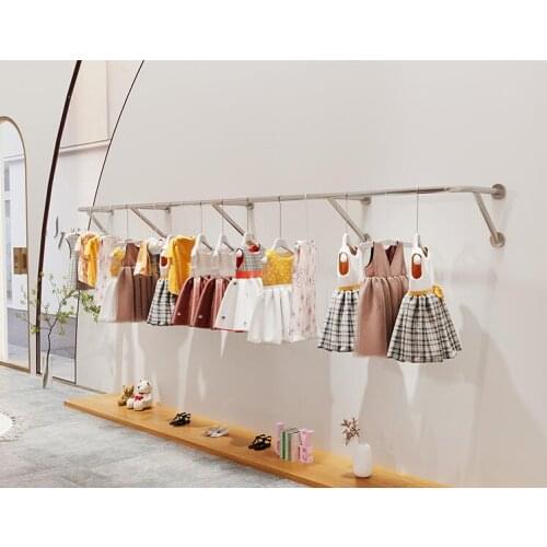 Clothing display rack display rack clothes rail childrens clothing stainless steel wall rack