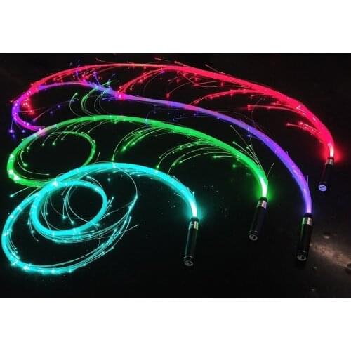 LED Sparkle Whip Led Fiber Optic Whip Glow Stick Luminous Hand Strap Light Up Super Bright Toy Dance Show Performance Multicolor