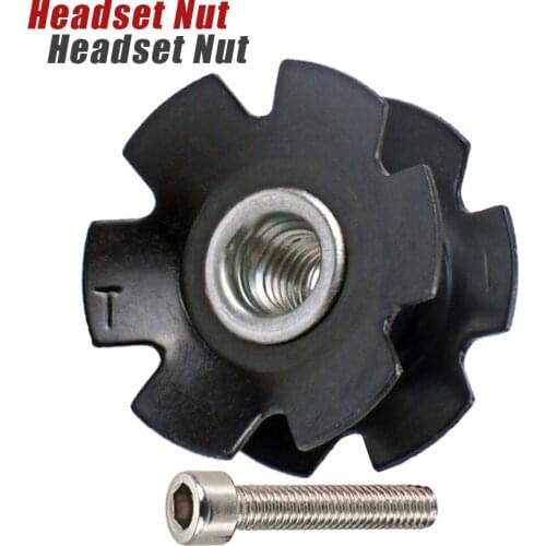 Bicycle Threadless Fork Steerers Parts MTB Road Cycling Steer Tube Headset Flanged Star Nut 1-1/8" Bike Headset Nut