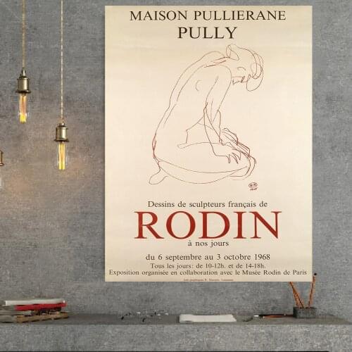 RODIN Vintage Exhibition Poster, Modern Wall Art, Mid Century Modern Art Print, Museum Print, Paris Wall Art, Wall Art Prints